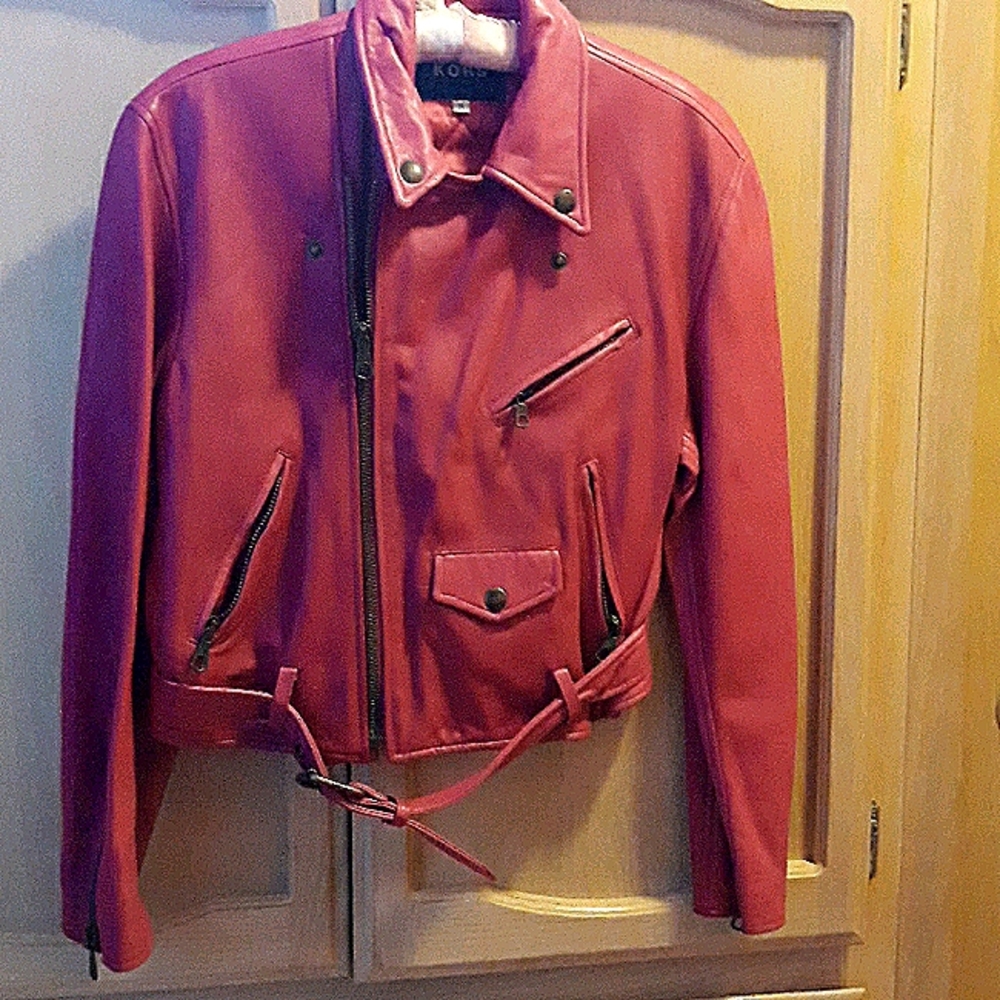Kors pink leather jacket s